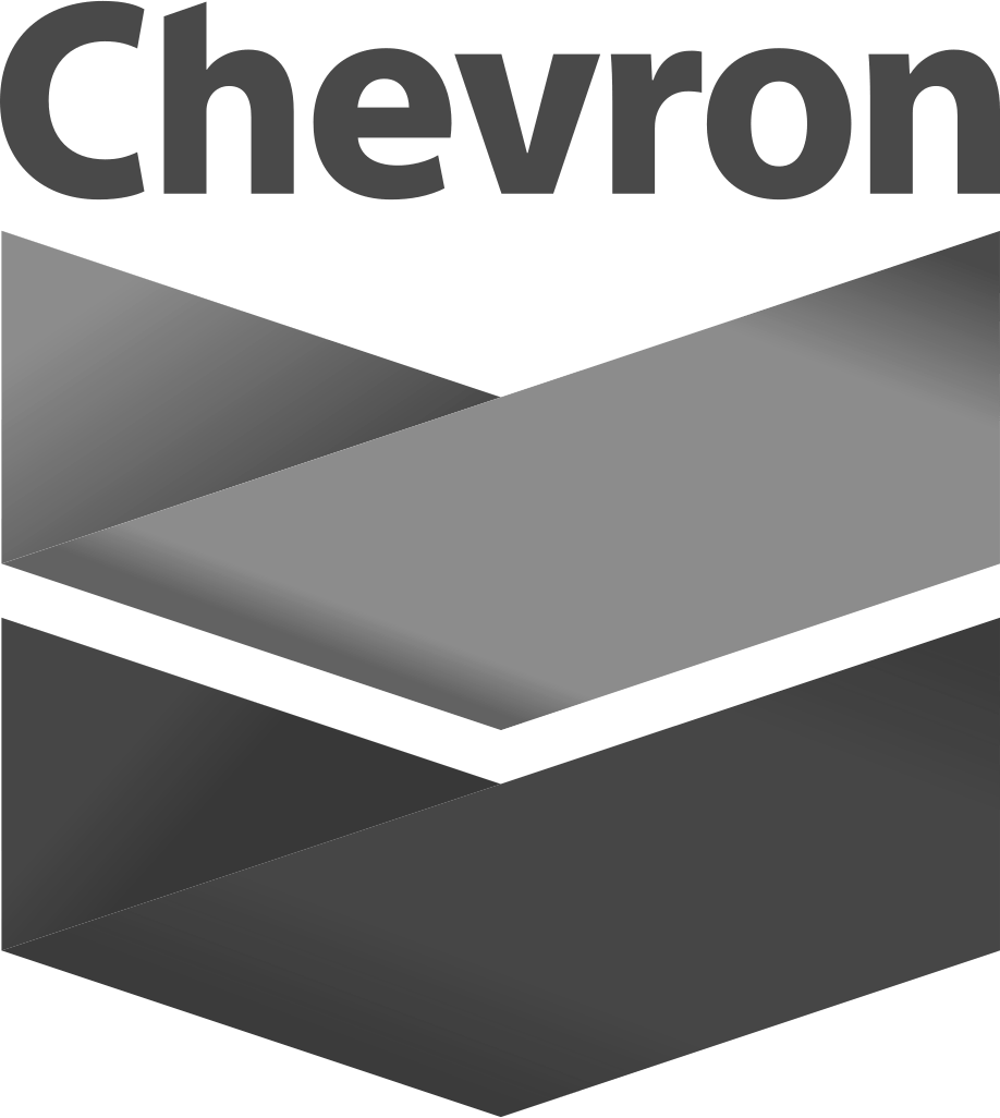 The chevron logo is black and white and looks like a box.