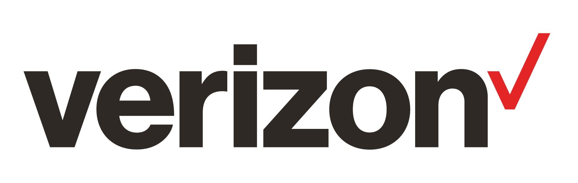 A black and red verizon logo on a white background