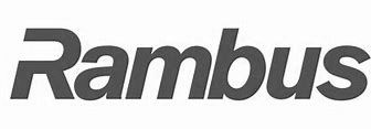 A black and white logo for rambus on a white background.