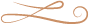 Light tan decorative flourish with curled ends on a white background