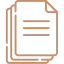 Orange document icon with folded corner and three horizontal lines, representing a file or document.