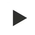 Dark gray play button icon on a white background