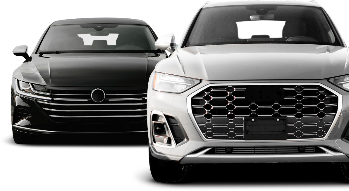 Two cars, one silver SUV and one black sedan, side by side. | ECP Auto Service