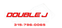 Logo for Double J Landworks: red text "DOUBLE J LANDWORKS", phone number 315-796-0065.