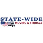 Logo: State-Wide Moving & Storage. Truck on US map outline with American flag colors, text in blue and red.
