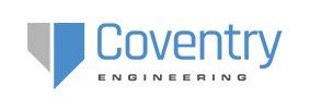 The coventry engineering logo has a blue shield on it