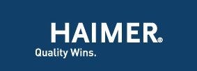 A blue background with white text that says haimer quality wins