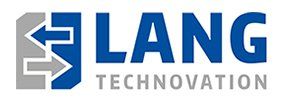 A blue and gray logo for lang technology