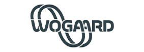 A logo for a company called wogaard on a white background.