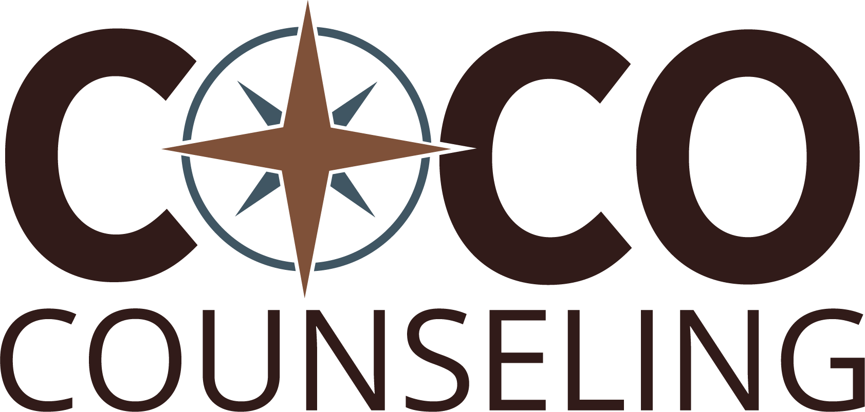 Logo for Coco Counseling: Brown text 