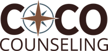 Logo for Coco Counseling: Brown text