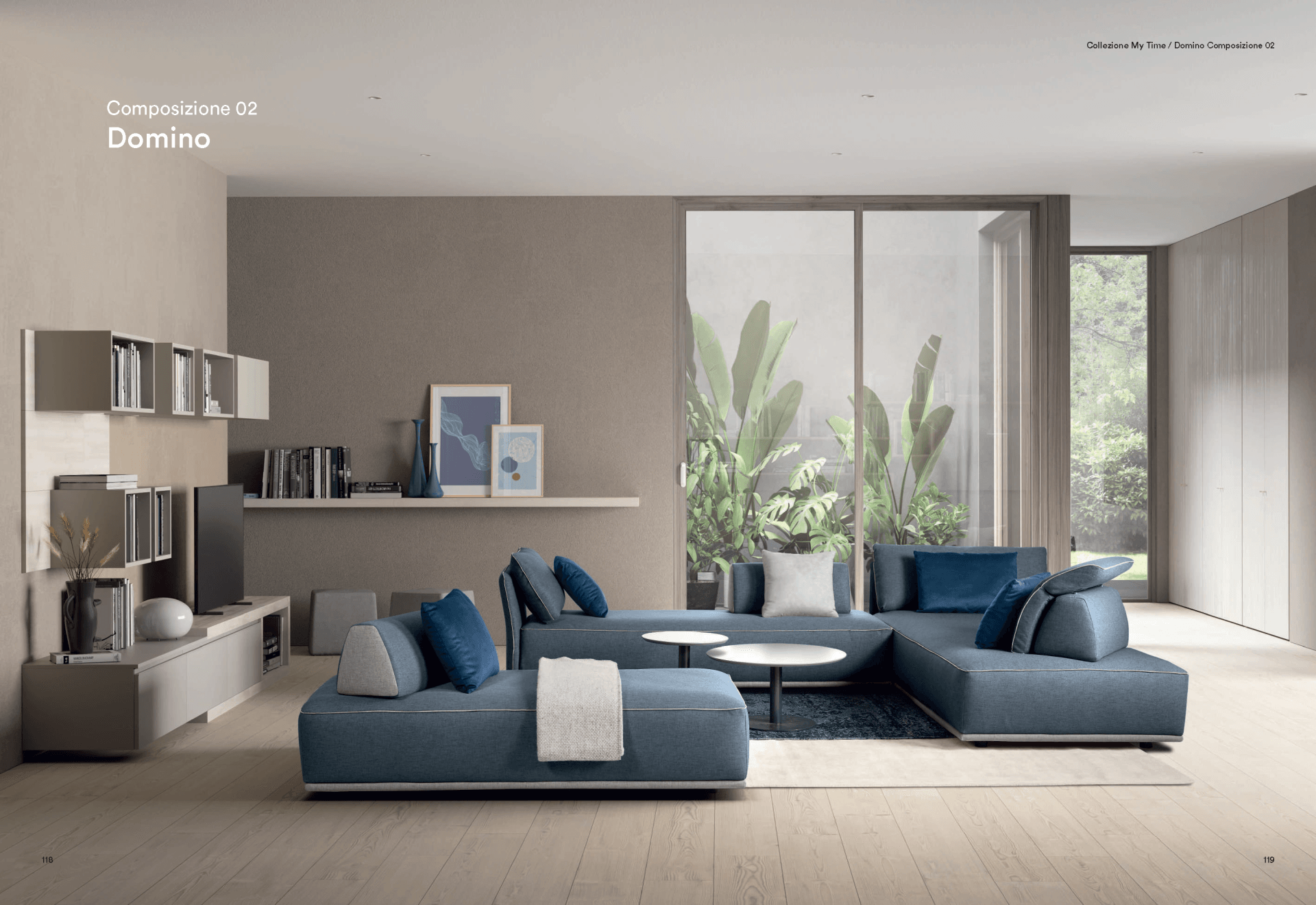 zona living divano blu  brera