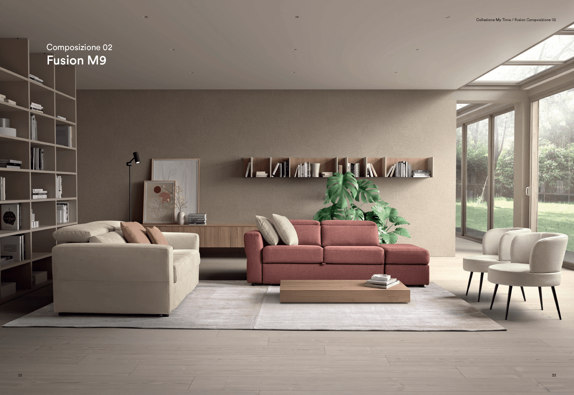 zona living divano rosso  brera