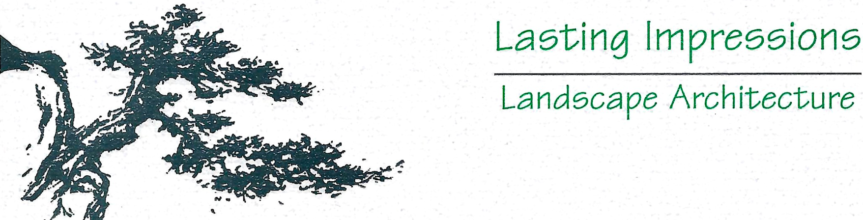 A logo for lasting impressions landscape architecture