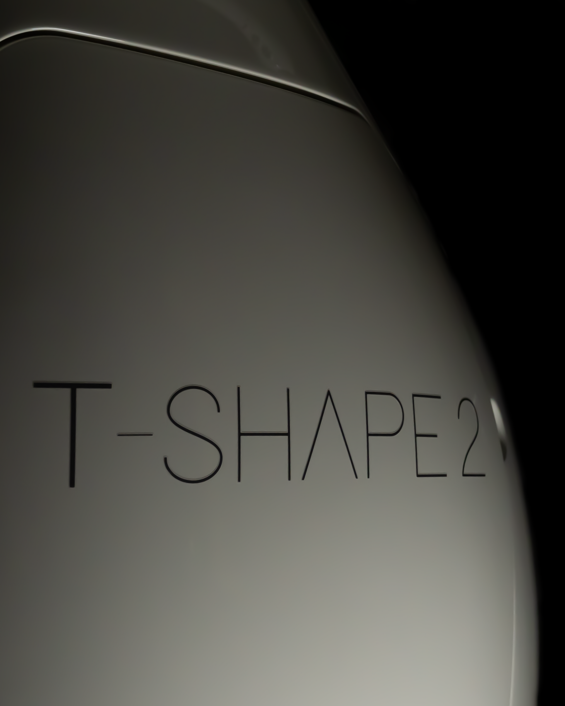 The word t-shape is on a white object