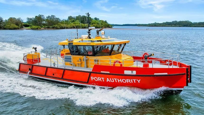 Marine Air Flow air intake grilles, dampers and fans on a Port Authority fire boat