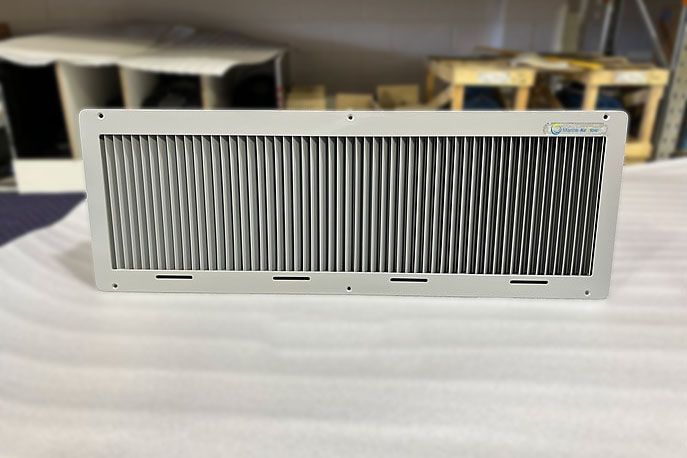 The front face of a hot air outlet grille for this project