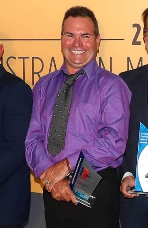Brad Marsden looking excited to receive the AIMEX  Junior Exporter Of The Year Award
