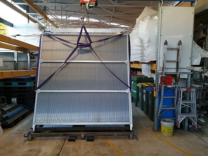 Massive air intake grilles destined for the Port of Brisbane Ferry