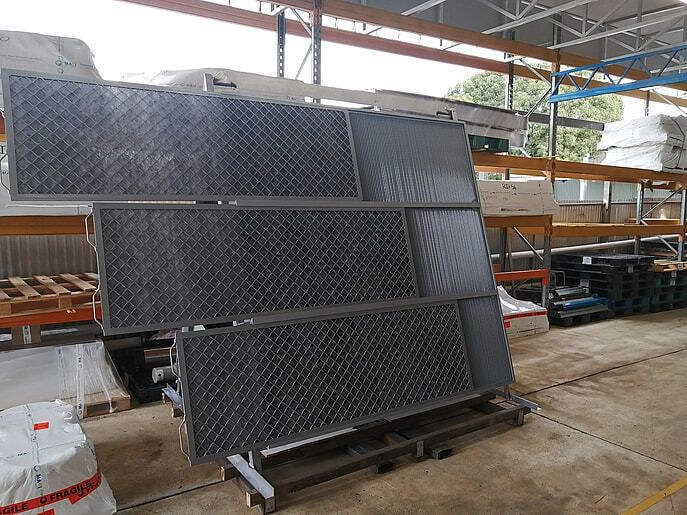 Massive air intake grilles destined for the Port of Brisbane Ferry