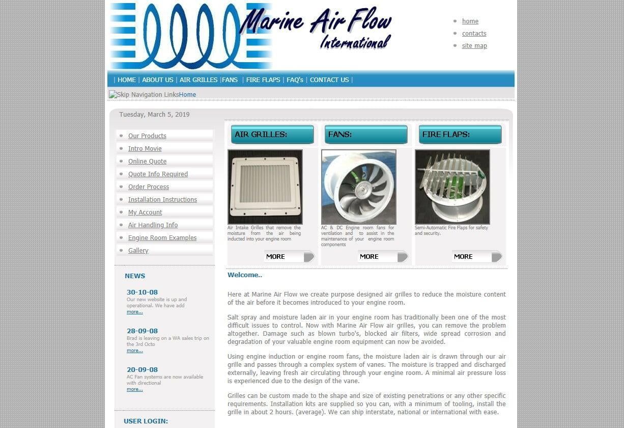 MAFI Website in 2009
