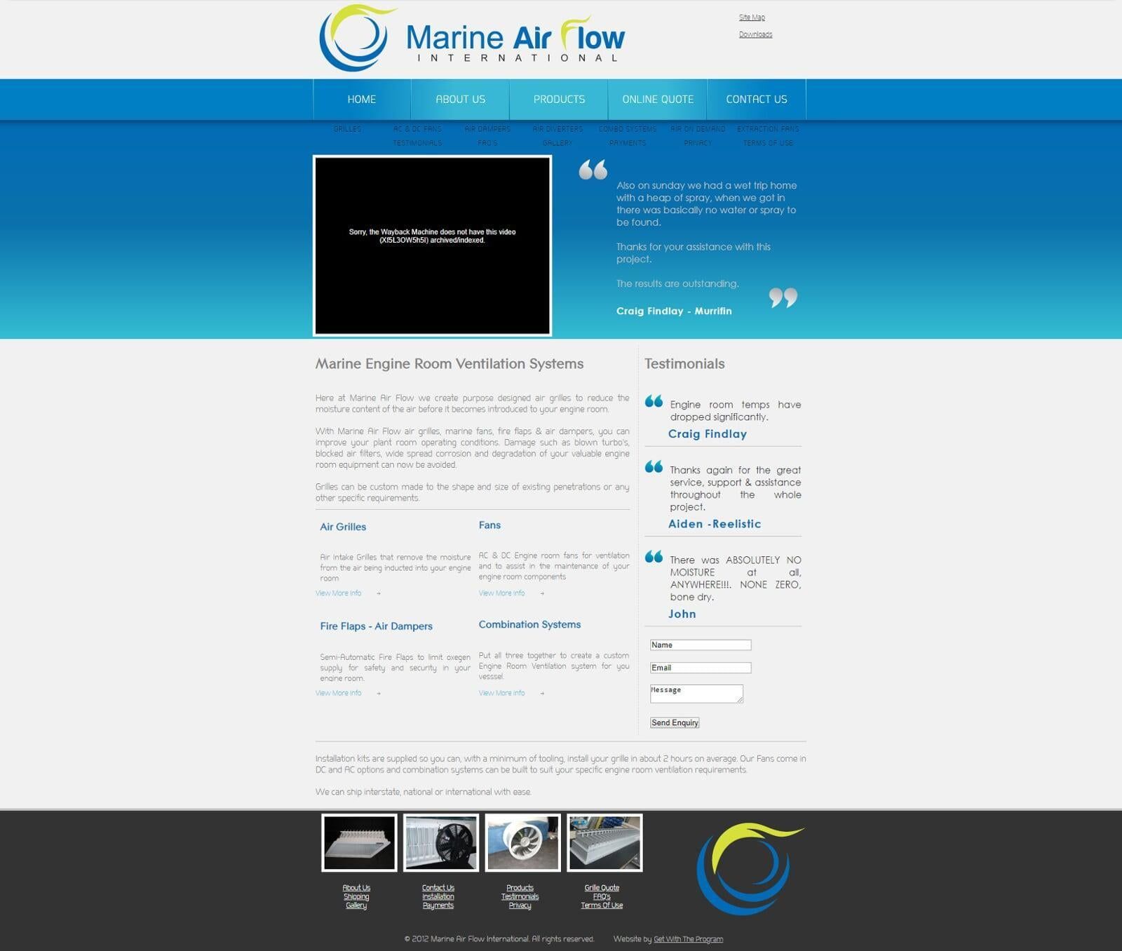 MAFI Website in 2012