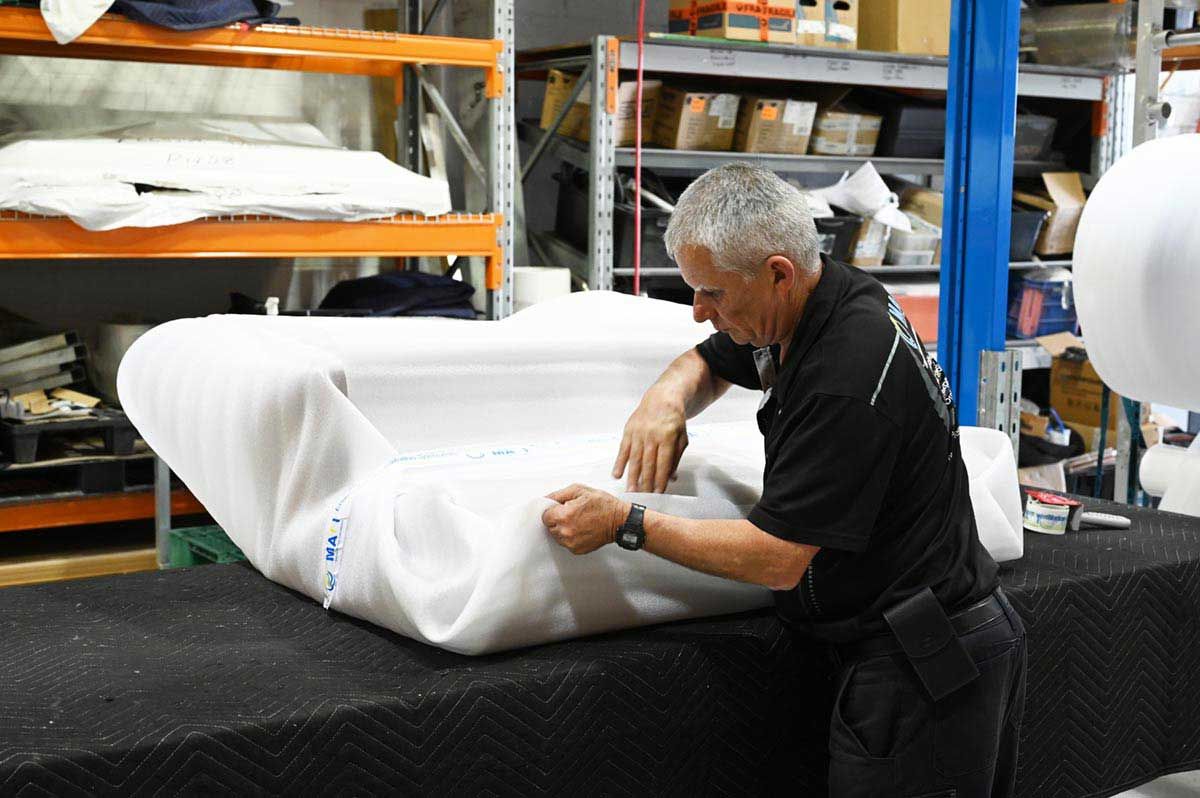 Wrapping and packaging our product for dispatch