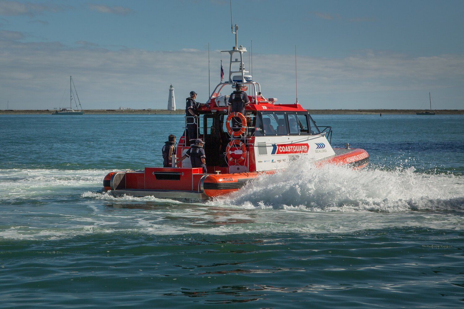 The Sealord Rescue boat at sea