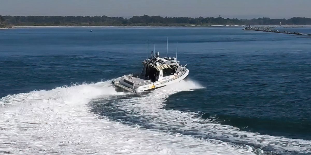 The Woolgoolga's air out vents clearly visable above the rear transom