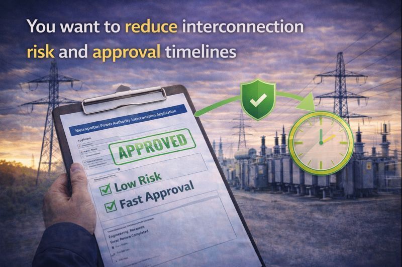 Man with beard inspecting blueprints next to a CNC machine, wearing a plaid shirt.