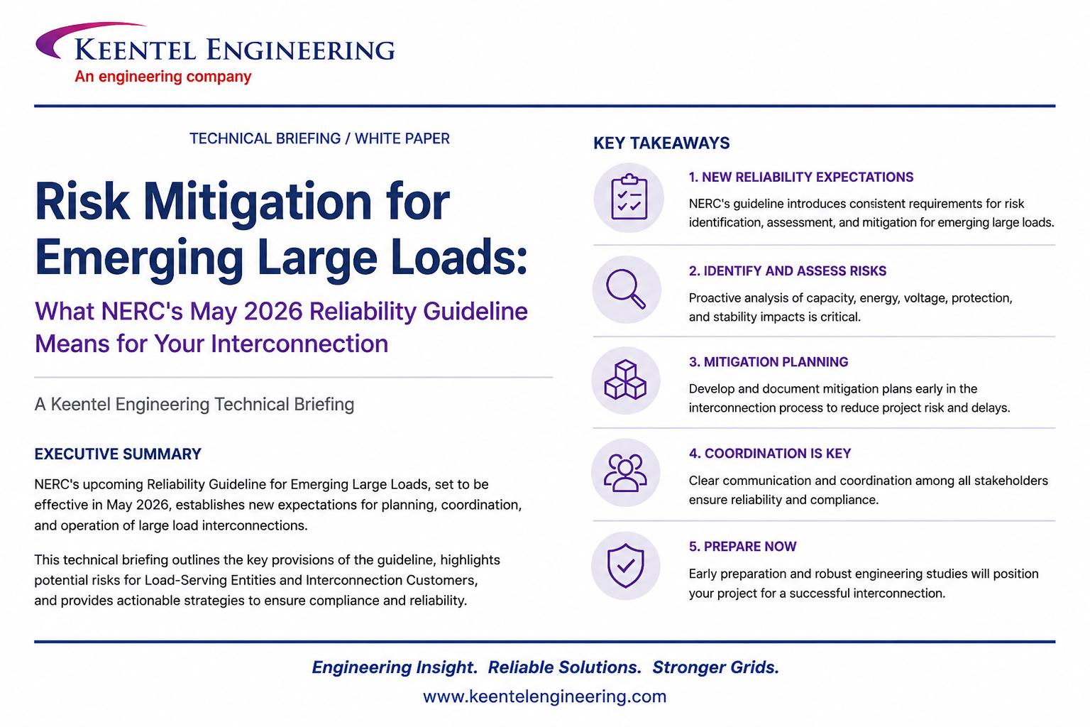 Keentel Engineering white paper on emerging large load risk mitigation