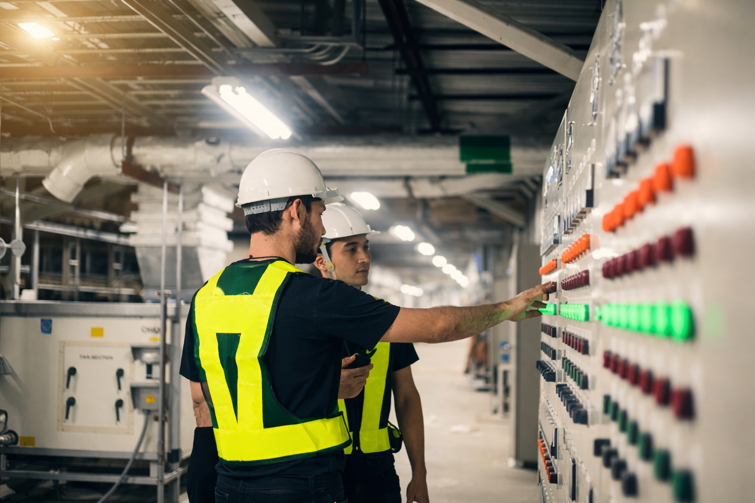 Protective device coordination time‑current curve (TCC) analysis on relay test set – selective coordination verification for circuit breakers and fuses in electrical substation.