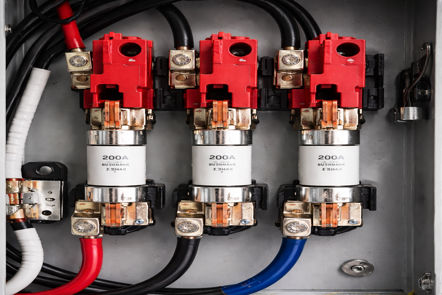 Current‑limiting fuse cutout – expulsion fuse element for overcurrent protection, typical time‑current fuse curve for distribution feeder coordination.