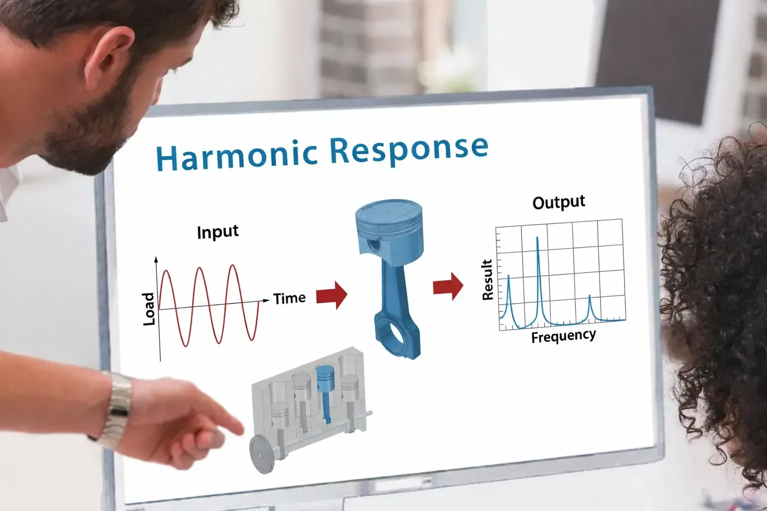 Two technicians in hard hats inspect electrical panel, one using a laptop in a control room.