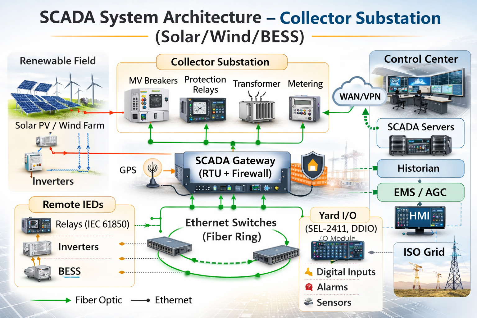 SCADA System Design for Renewable Collector Substations