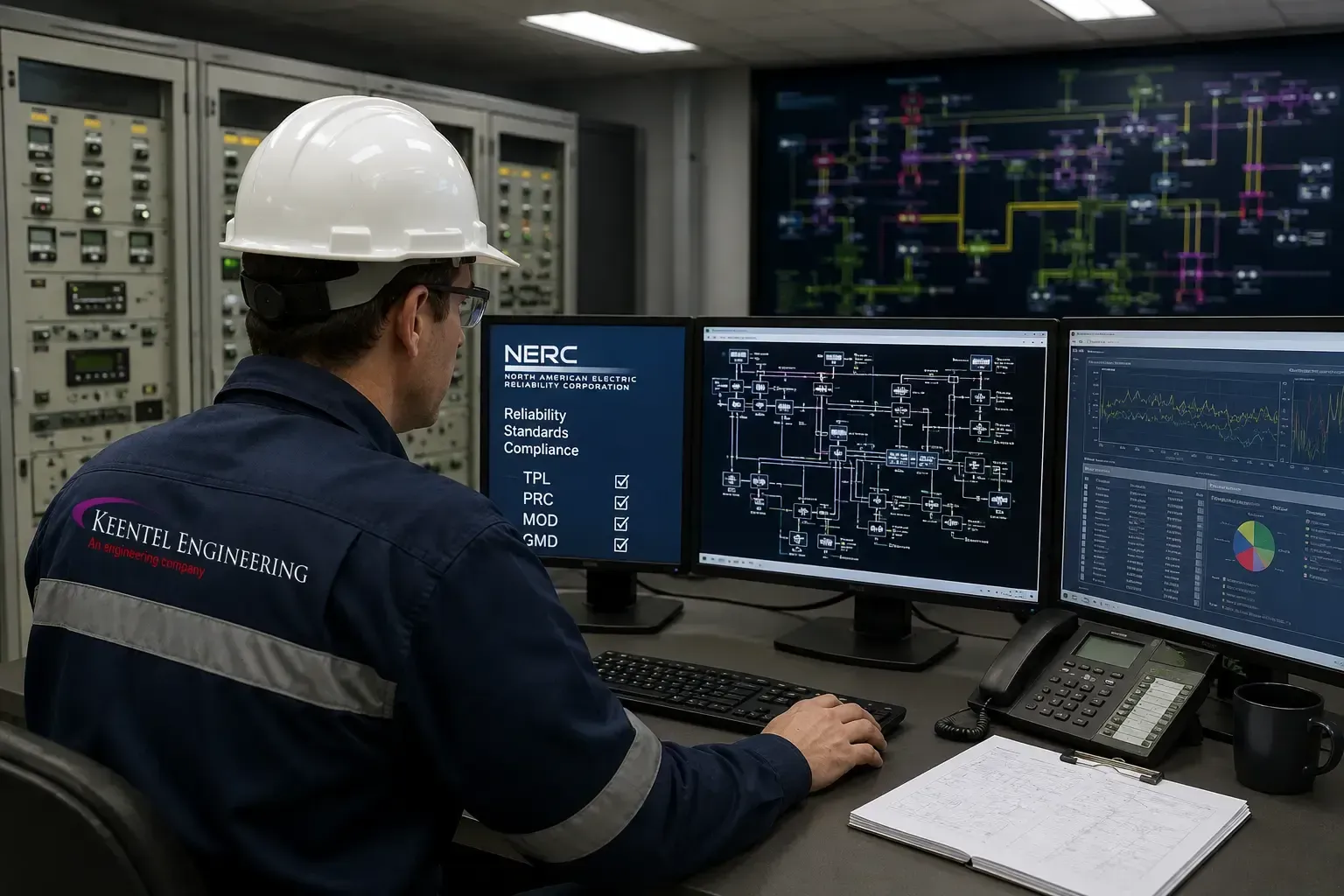 Grid reliability and NERC compliance control room