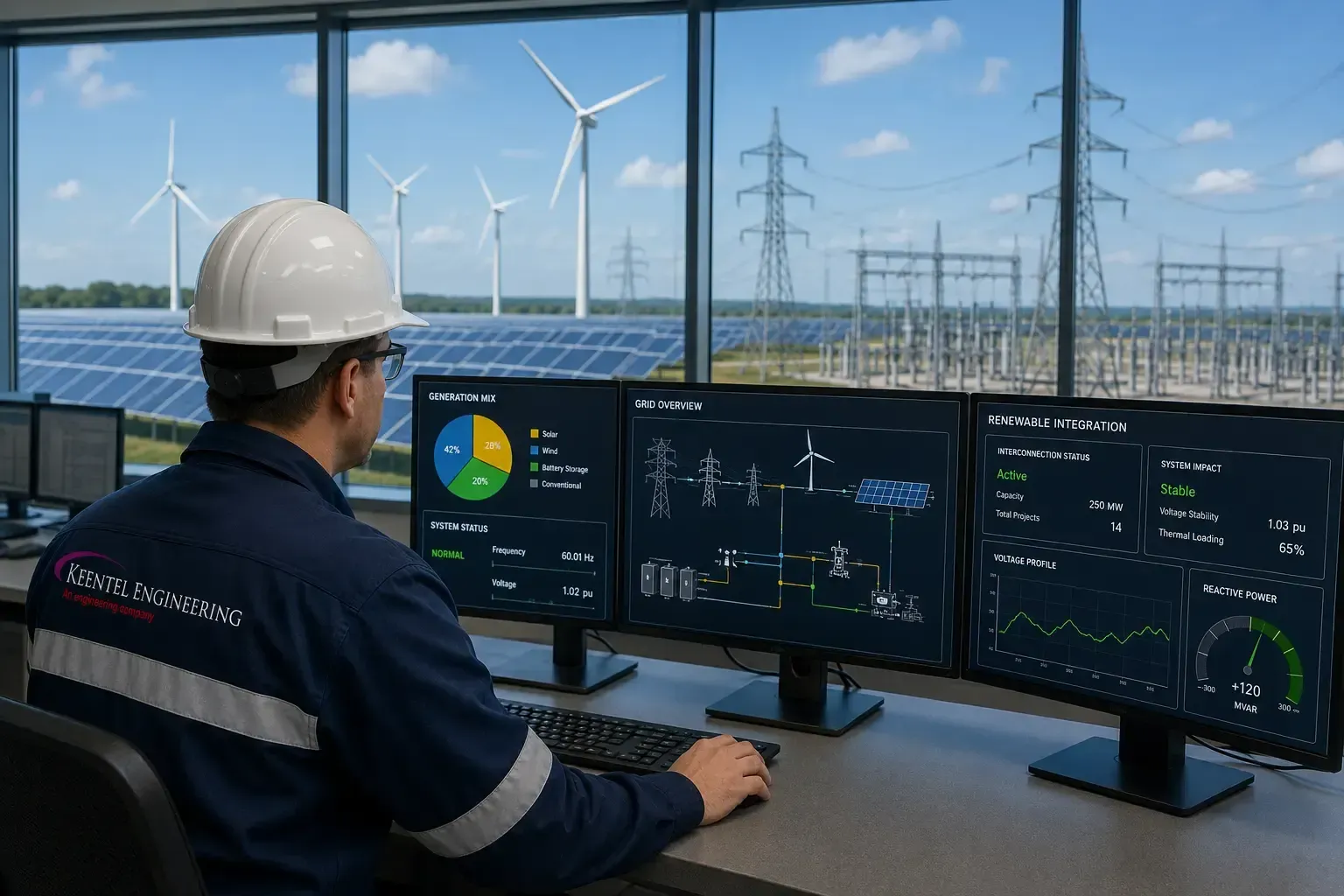 Renewable energy integration support for solar wind and battery storage