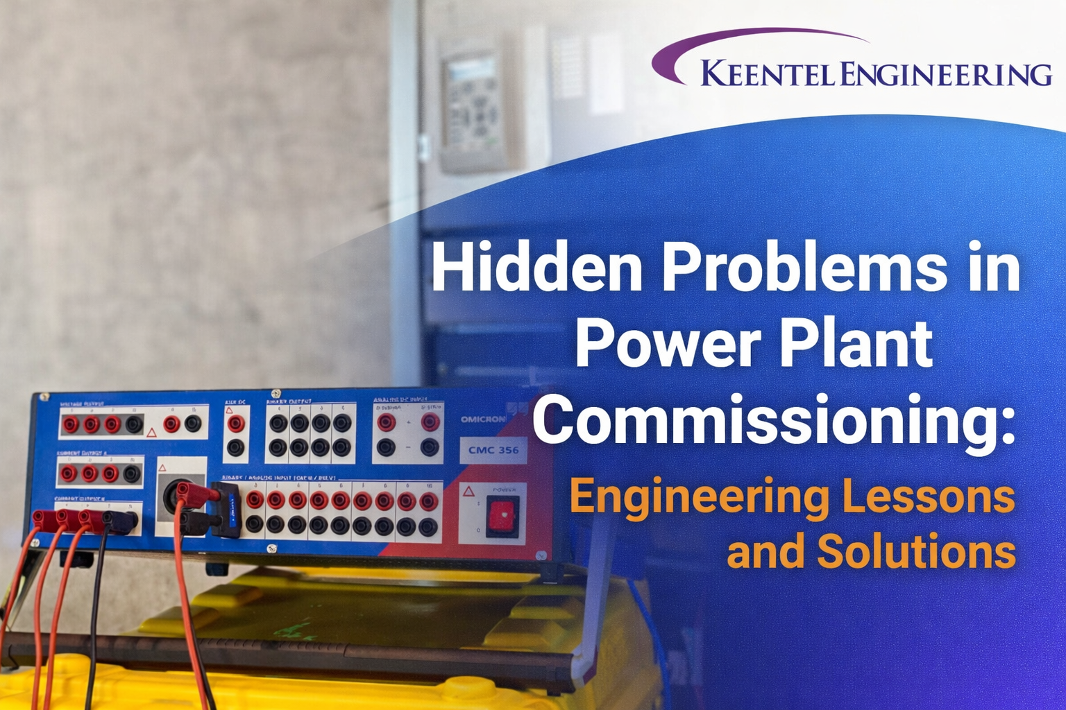 Protection relay testing equipment (Omicron CMC 356) used in power plant commissioning and electrica