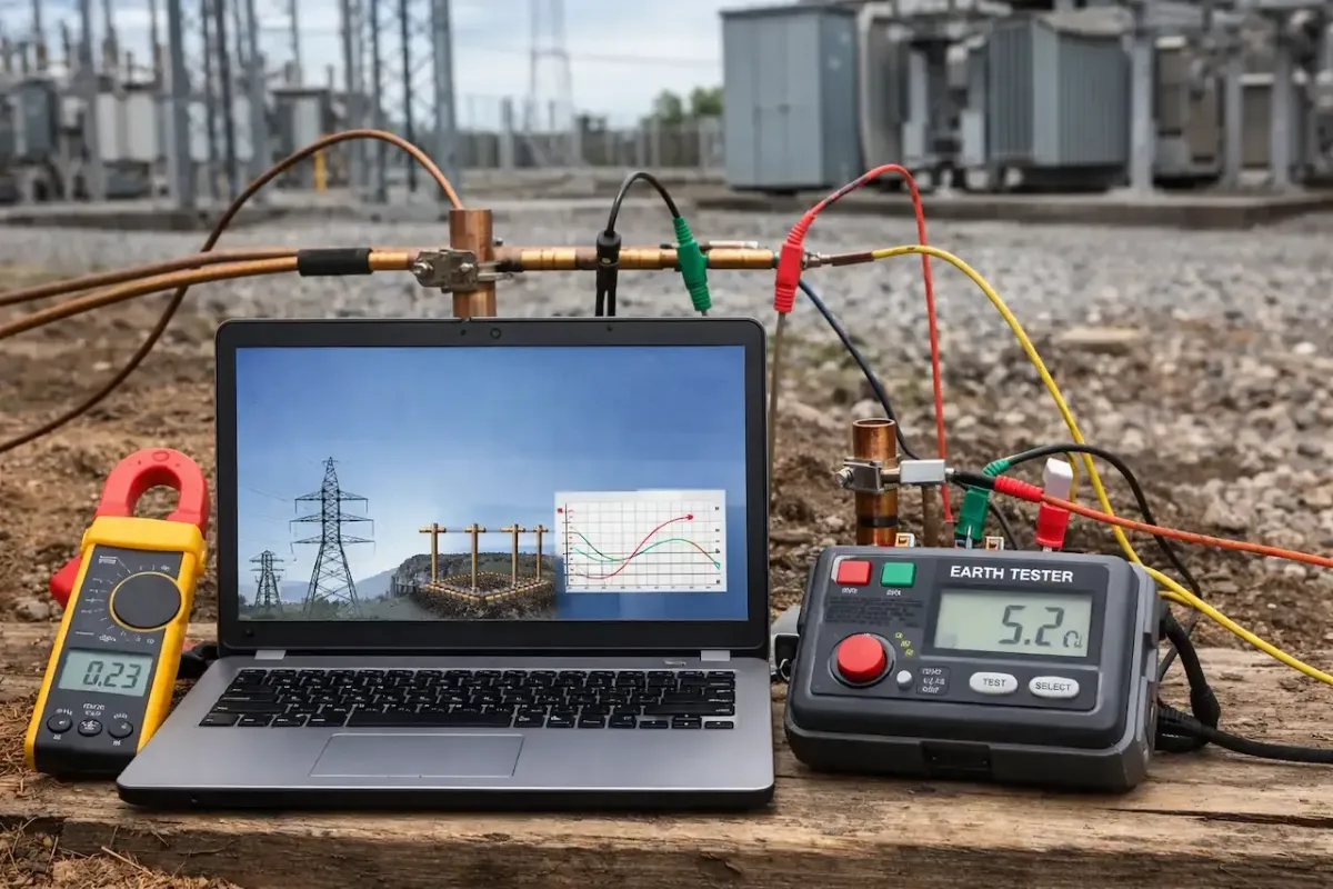 Ground potential rise (GPR) analysis – fault current simulation, grounding system safety evaluation, step and touch voltage assessment