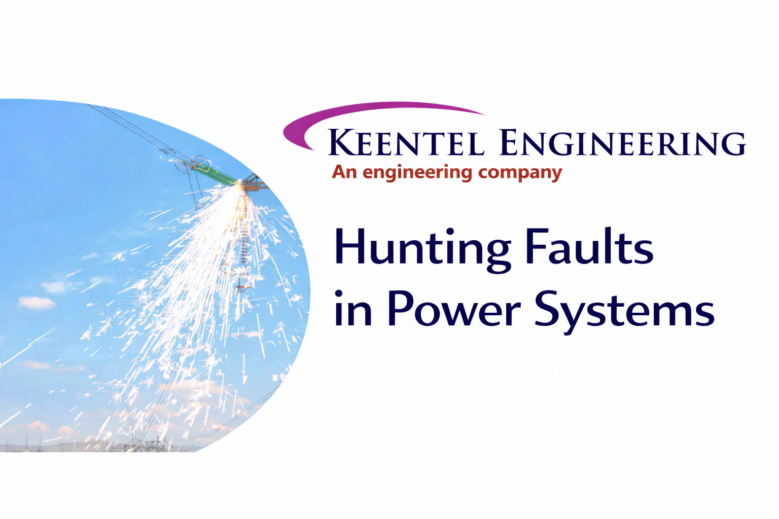 high-voltage power line fault with sparks, illustrating fault detection and troubleshooting 