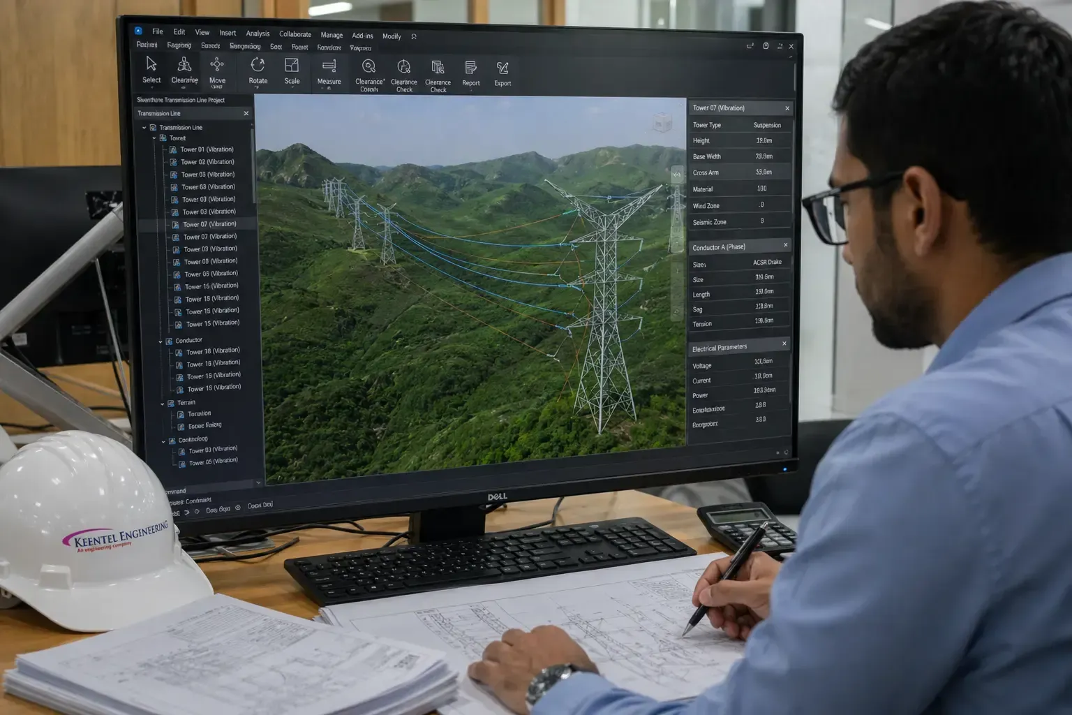 Digital twin BIM transmission line
