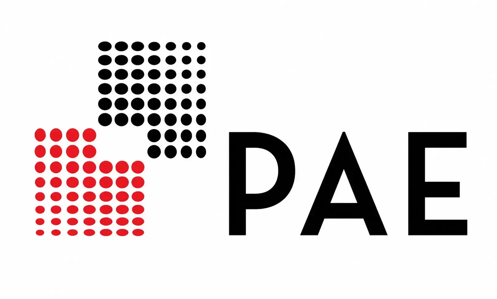 PAE corporate logo with red and black dot design and bold typography on a white background.
