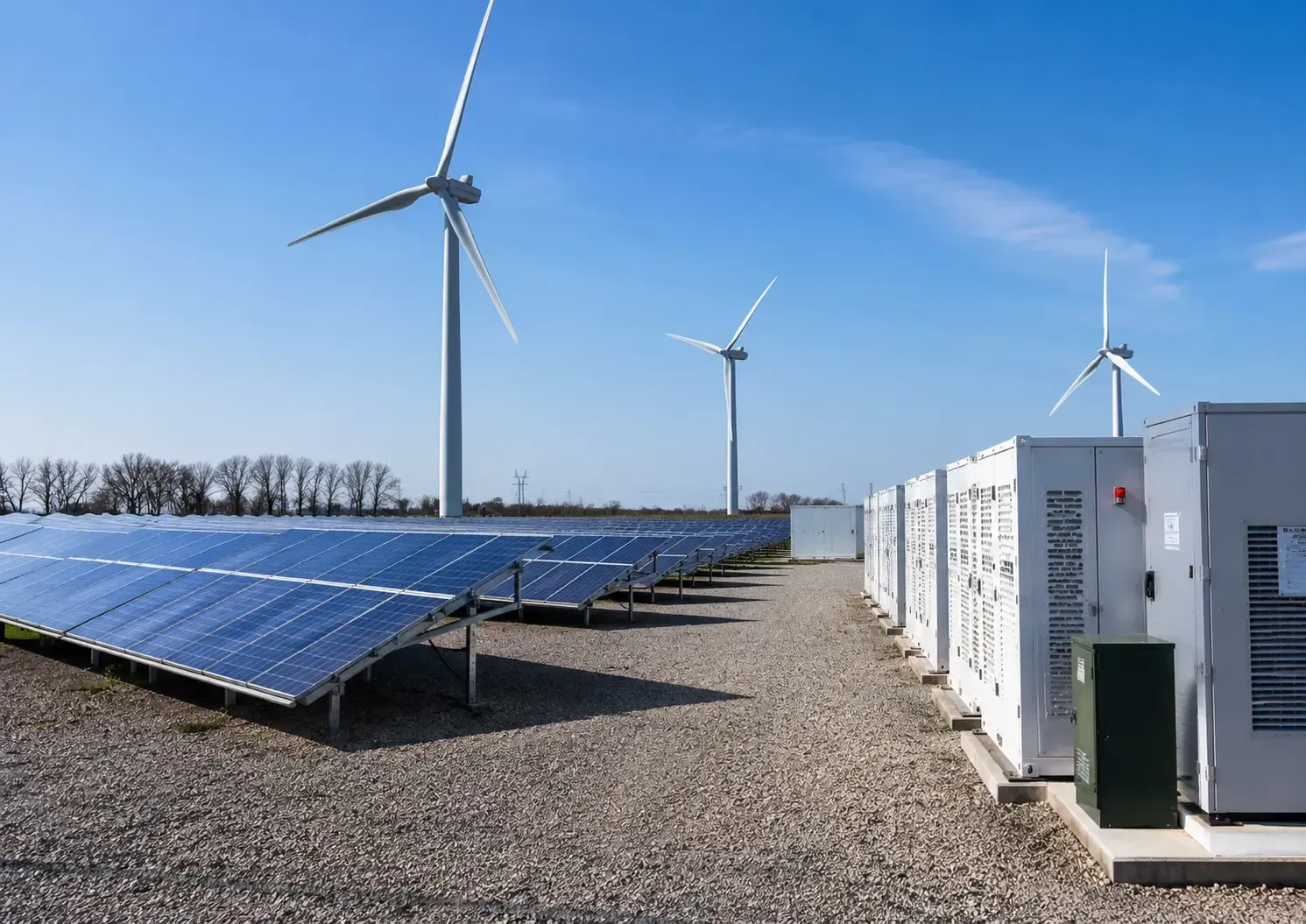 Renewable energy engineering projects including solar wind and BESS