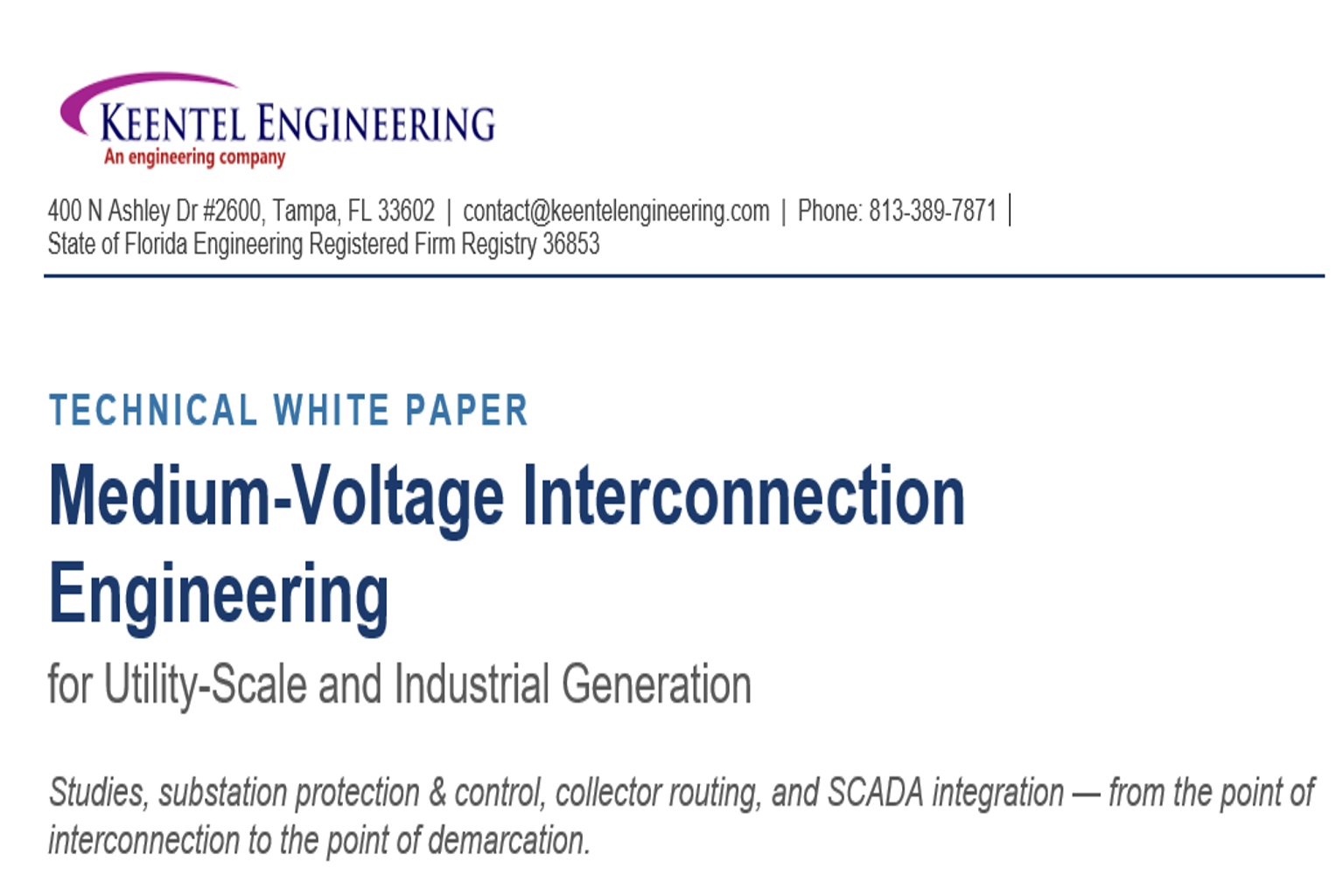 Medium-voltage interconnection engineering white paper cover