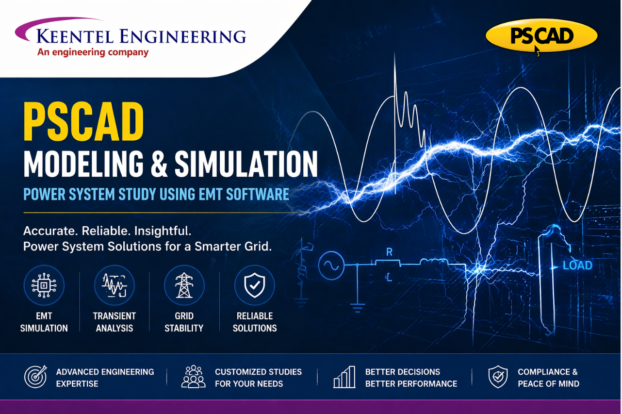 PSCAD power system modeling and simulation services for EMT studies.