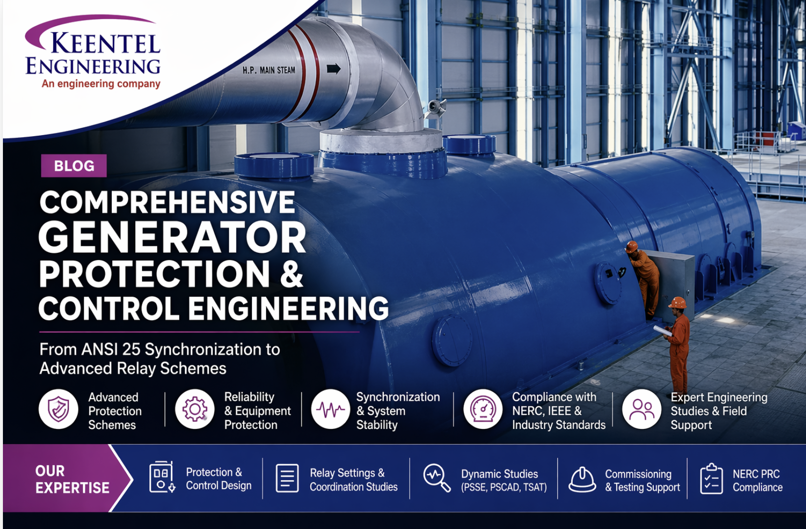 Generator protection and control engineering solutions for power system stability