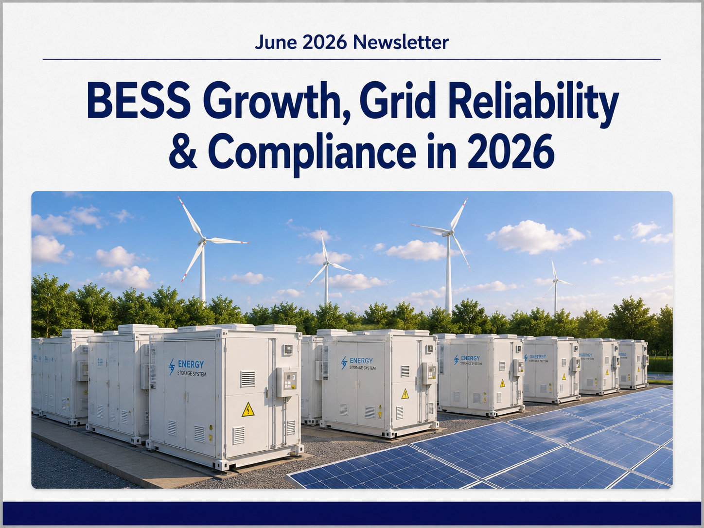 Battery energy storage systems with wind turbines supporting grid reliability and renewable energy.
