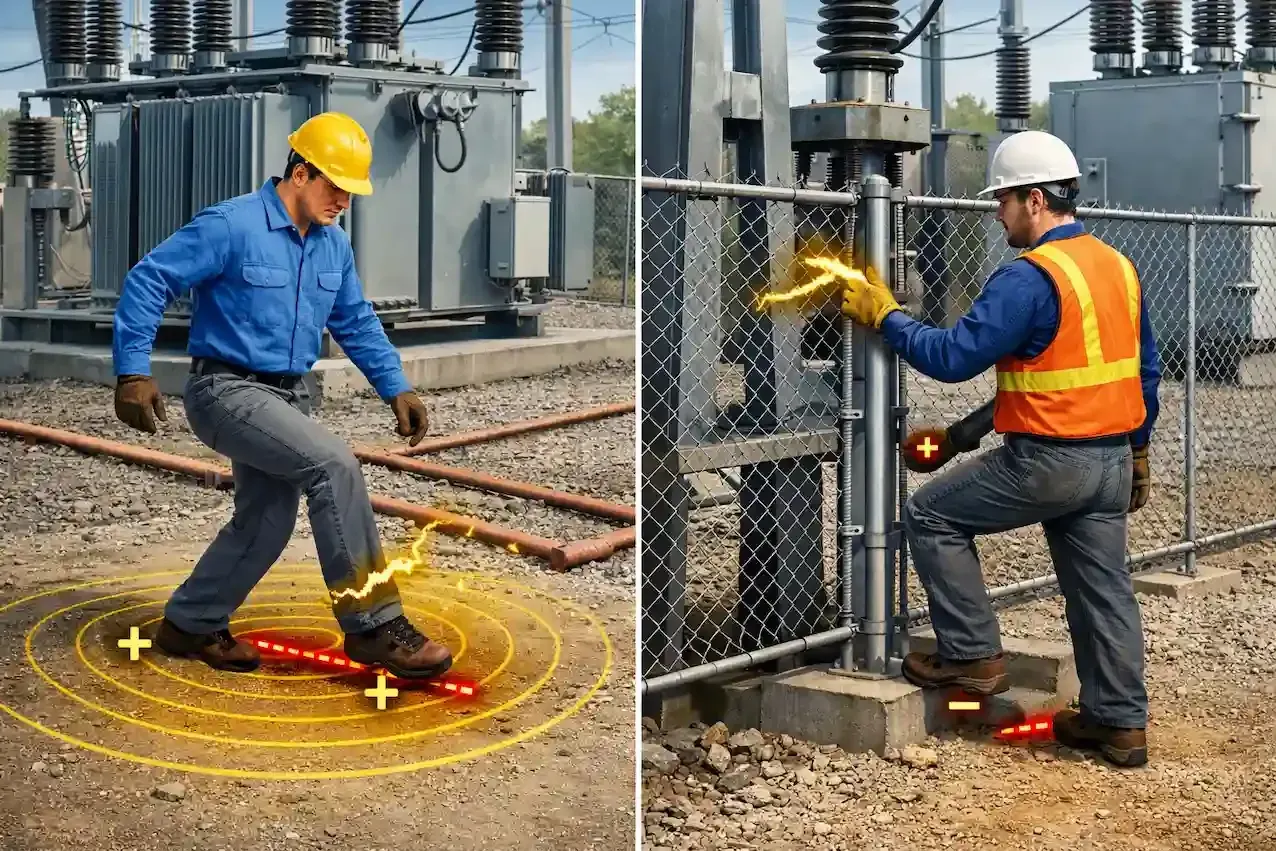Step and touch voltage evaluation – safety limits for personnel, grounding grid compliance with IEEE 80, fault voltage assessment