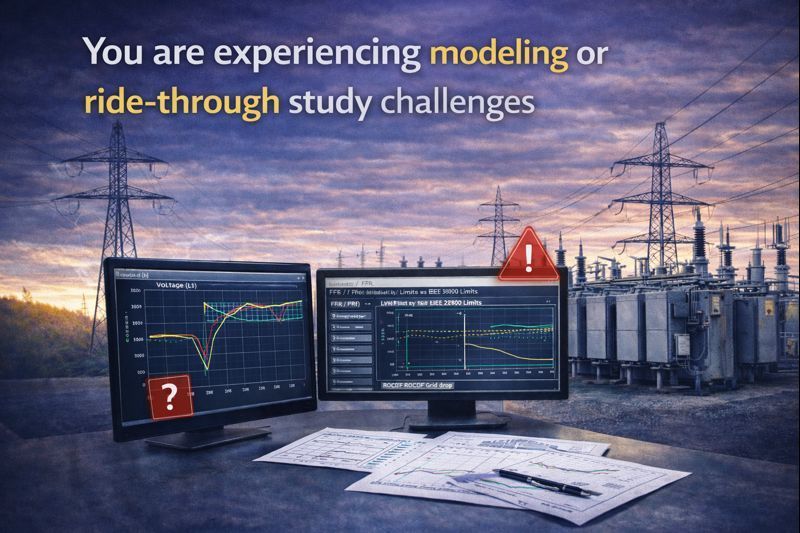 Man with beard inspecting blueprints next to a CNC machine, wearing a plaid shirt.