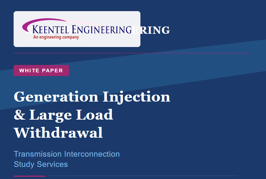 Keentel Engineering white paper cover for transmission interconnection study services